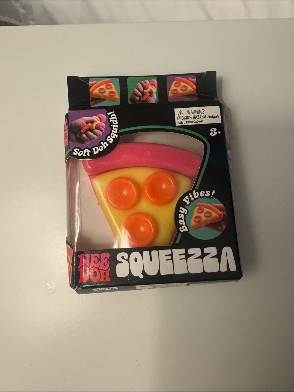 Squeeza Pizza Slice Squishy Toy - Pink, Yellow, Orange